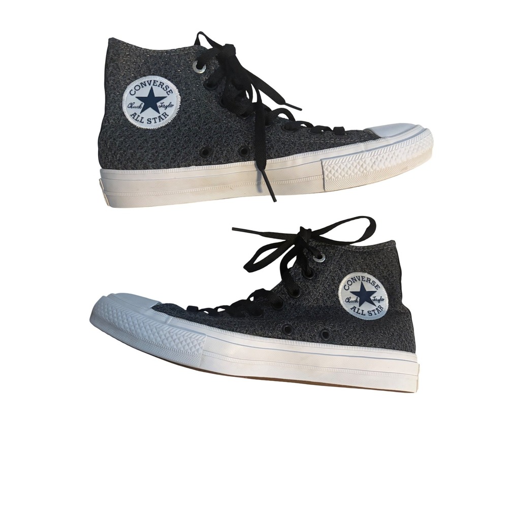 Converse Chuck Taylor High Top Knit Charcoal Grey Black Sneakers 154020C M7 W9